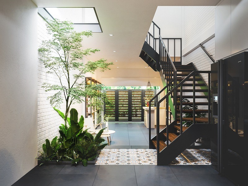 Giếng trời nhà ống - Cầu nối giữa không gian sống và thiên nhiên Giếng trời nhà ống